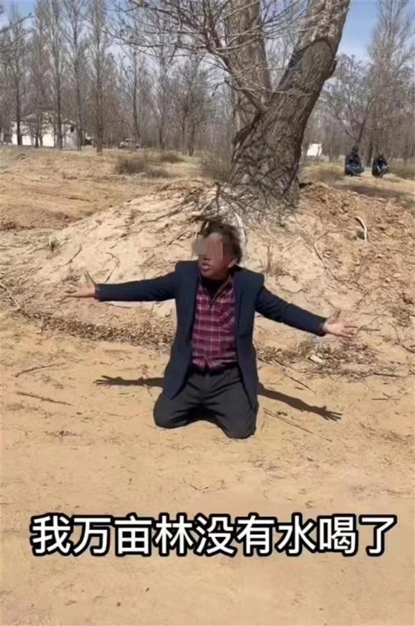 万亩林场主崩溃跪地求供水：不能让治沙能人寒了心