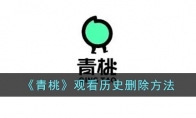 《青桃》攻略——观看历史删除方法